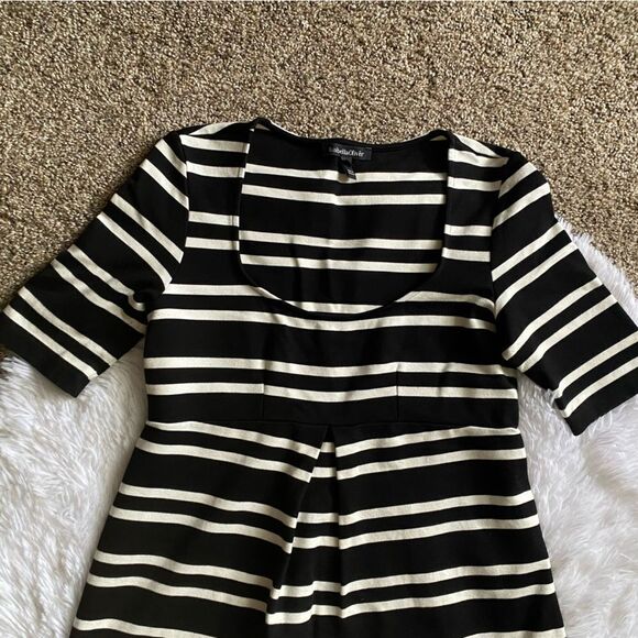 Isabella Oliver Maternity Top Striped Short Sleeve Womens Size Small - Picture 3 of 6